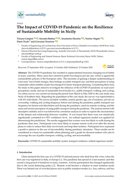 The Impact of COVID-19 Pandemic on the Resilience of Sustainable Mobility in Sicily