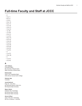 Full-Time Faculty and Staff at JCCC 1