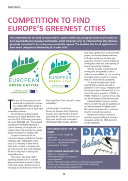 Competition to Find Europe's Greenest Cities