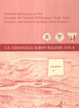 Mineral Resources of the Jornada Del Muerto Wilderness Study Area, Socorro and Sierra Counties, New Mexico