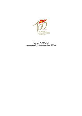 C. C. NAPOLI Mercoledì, 23 Settembre 2020 C