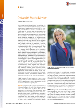 Qnas with Marcia Mcnutt