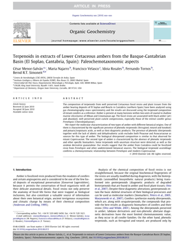 El Soplao, Cantabria, Spain): Paleochemotaxonomic Aspects