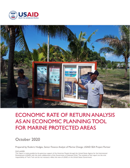Economic Rate of Return Analysis As an Economic Planning Tool for Marine Protected Areas