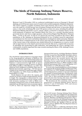 The Birds of Gunung Ambang Nature Reserve, North Sulawesi, Indonesia