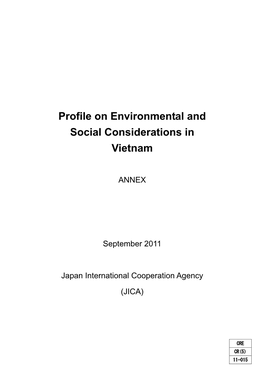Profile on Environmental and Social Considerations in Vietnam