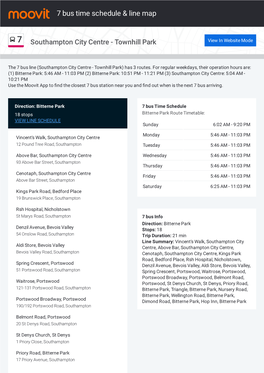 7 Bus Time Schedule & Line Route