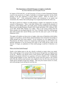 The Importance of Zenith Passage at Angkor, Cambodia by Edwin Barnhart and Christopher Powell