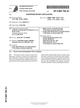 Novel Reversal Photographic Film for Displays