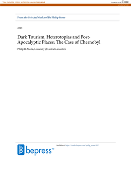 Dark Tourism, Heterotopias and Post-Apocalyptic Places: the Case of Chernobyl