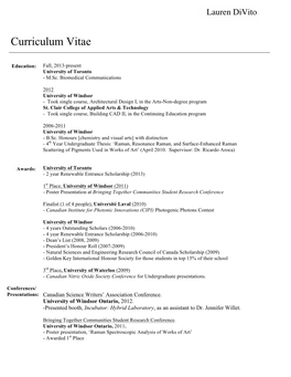 Curriculum Vitae