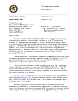 DOJ Criminal Division 2Nd Interim Response