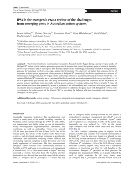 IPM in the Transgenic Era: a Review of the Challenges from Emerging Pests in Australian Cotton Systems