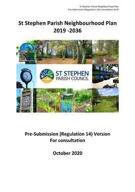 St Stephen Neighbourhood Plan – Pre-Submission (Regulation