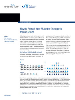 How to Refresh Your Mutant Or Transgenic Mouse Strains