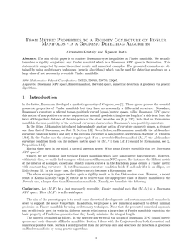 From Metric Properties to a Rigidity Conjecture on Finsler Manifolds Via a Geodesic Detecting Algorithm