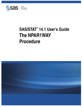 The NPAR1WAY Procedure This Document Is an Individual Chapter from SAS/STAT® 14.1 User’S Guide