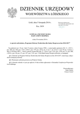 Uchwała Nr XXXIV/56/2014 Z Dnia 30 Września 2014 R