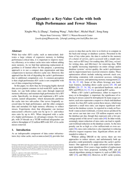 Zexpander: a Key-Value Cache with Both High Performance and Fewer Misses