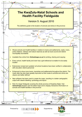 The Kwazulu-Natal Schools and Health Facility Fieldguide