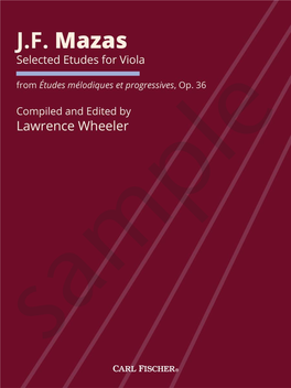 Selected Etudes for Viola from Études Mélodiques Et Progressives, Op