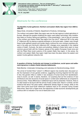 Abstracts for the Conference