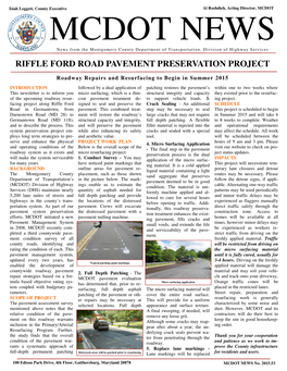 Riffle Ford Road Pavement Preservation Project