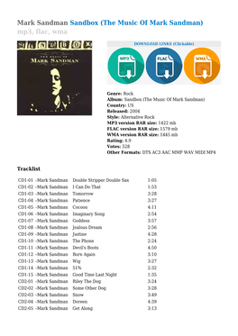 Mark Sandman Sandbox (The Music of Mark Sandman) Mp3, Flac, Wma