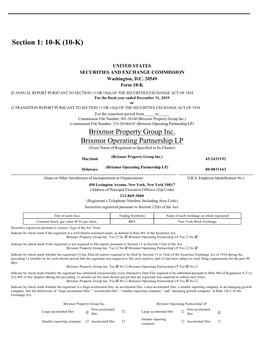 Brixmor Property Group Inc. Brixmor Operating Partnership LP Section 1: 10-K (10-K)