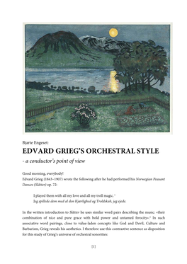 Edvard Grieg's Orchestral Style