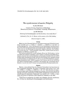 The Crystal Structure of Marrite, Pbagassa