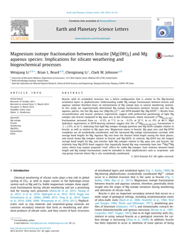 Magnesium Isotope Fractionation Between Brucite