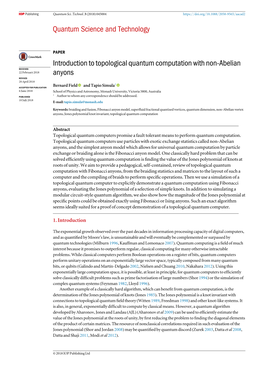 Introduction to Topological Quantum Computation with Non-Abelian Anyons