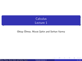 Calculus Lecture 1