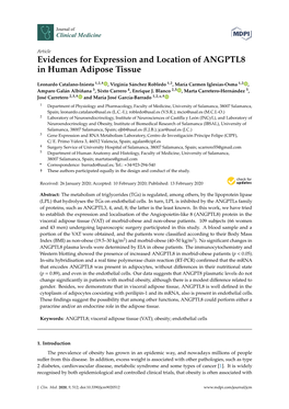 Evidences for Expression and Location of ANGPTL8 in Human Adipose Tissue