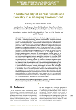 14 Sustainability of Boreal Forests and Forestry in a Changing Environment