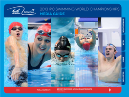 2013 Ipc Swimming World Championships MEDIA GUIDE