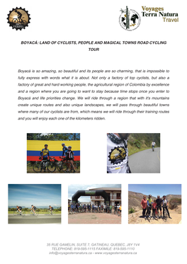 Boyacá Road Cycling Tour