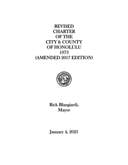 Revised Charter of the City & County of Honolulu 1973