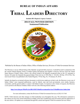 BIA Tribal Leaders Directory