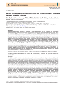 Recent Studies Overestimate Colonization and Extinction Events for Adelie Penguin Breeding Colonies