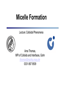 Micelle Formation