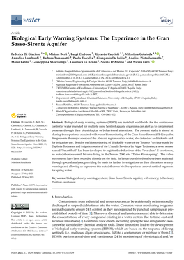 Biological Early Warning Systems: the Experience in the Gran Sasso-Sirente Aquifer