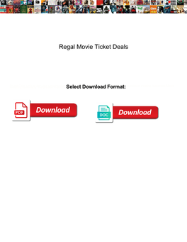 Regal Movie Ticket Deals