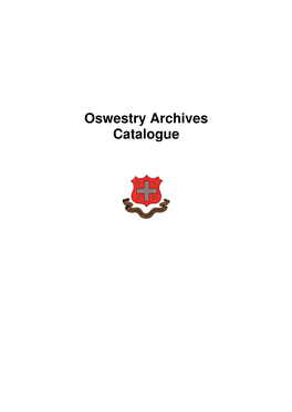 Oswestry Archives Catalogue