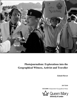 Photojournalism: Explorations Into the Geographical Witness, Activist and Traveller