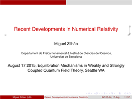 Recent Developments in Numerical Relativity