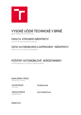 Vysoké Učení Technické V Brně Brno University of Technology