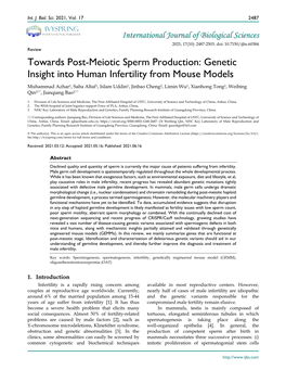 Genetic Insight Into Human Infertility from Mouse Models