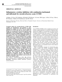 Inflammatory Cytokine Inhibition with Combination Daclizumab And